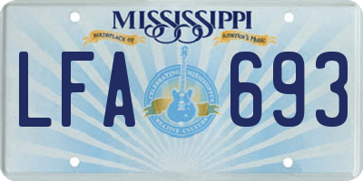 MS license plate LFA693