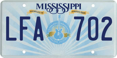 MS license plate LFA702