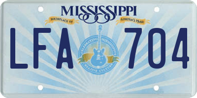 MS license plate LFA704
