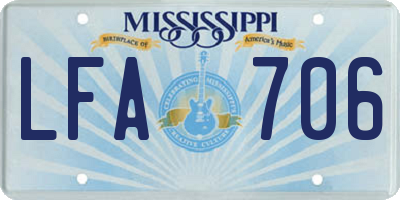 MS license plate LFA706