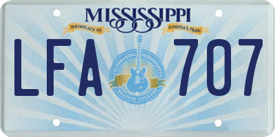MS license plate LFA707