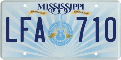 MS license plate LFA710