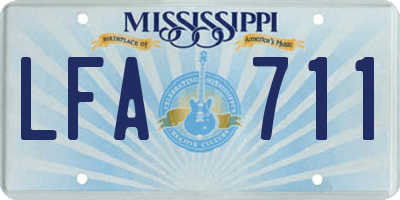 MS license plate LFA711