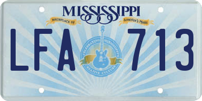 MS license plate LFA713