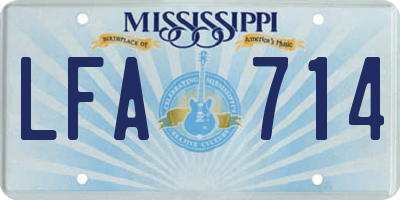 MS license plate LFA714