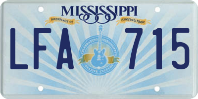 MS license plate LFA715