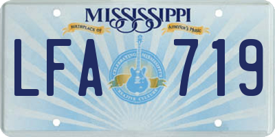 MS license plate LFA719