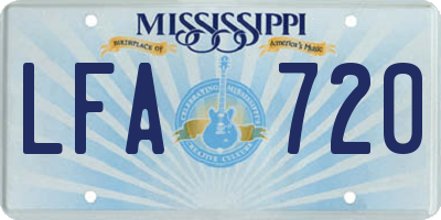 MS license plate LFA720