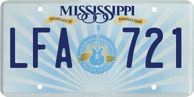 MS license plate LFA721