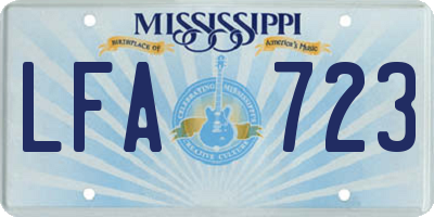 MS license plate LFA723