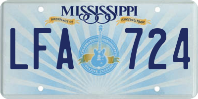 MS license plate LFA724