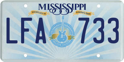 MS license plate LFA733