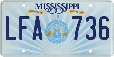 MS license plate LFA736