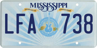 MS license plate LFA738