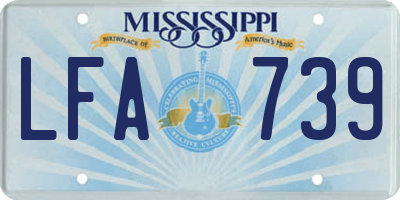 MS license plate LFA739