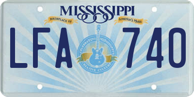 MS license plate LFA740