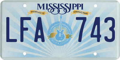 MS license plate LFA743