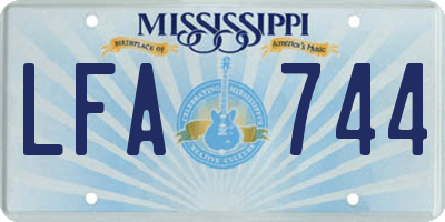 MS license plate LFA744