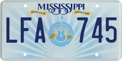 MS license plate LFA745
