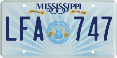 MS license plate LFA747