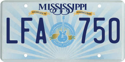 MS license plate LFA750