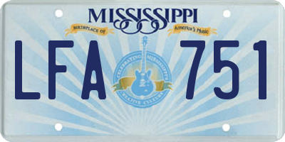 MS license plate LFA751