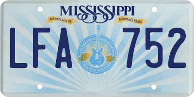 MS license plate LFA752