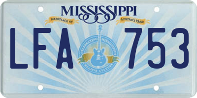 MS license plate LFA753