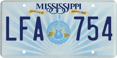 MS license plate LFA754