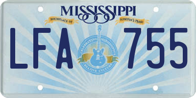 MS license plate LFA755