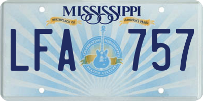 MS license plate LFA757