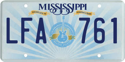 MS license plate LFA761