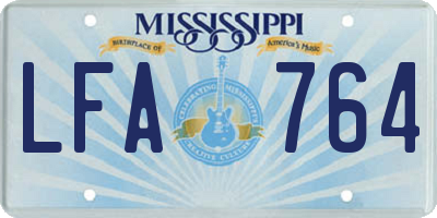 MS license plate LFA764