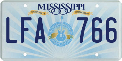 MS license plate LFA766