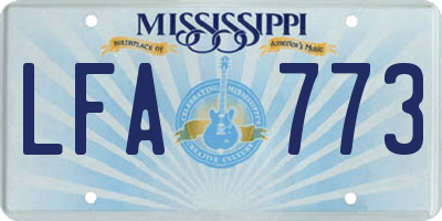 MS license plate LFA773