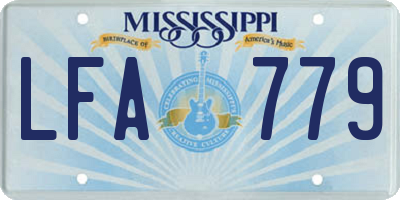 MS license plate LFA779