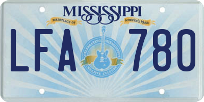 MS license plate LFA780