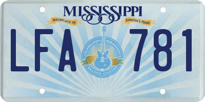 MS license plate LFA781