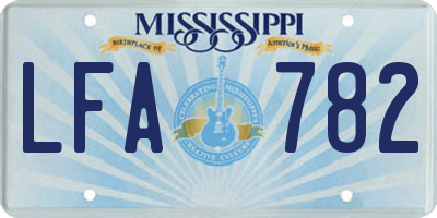 MS license plate LFA782