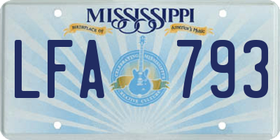 MS license plate LFA793