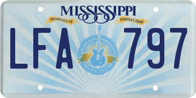 MS license plate LFA797