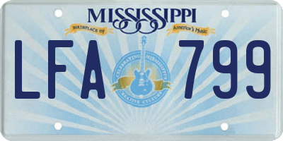 MS license plate LFA799