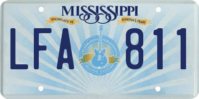 MS license plate LFA811