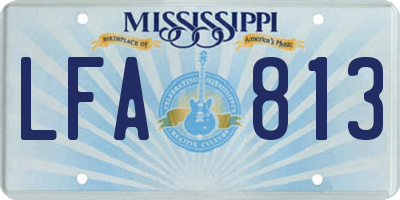 MS license plate LFA813