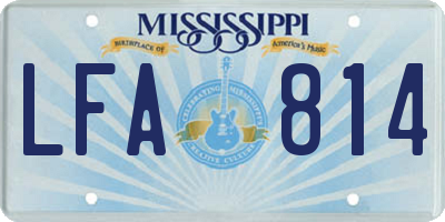 MS license plate LFA814