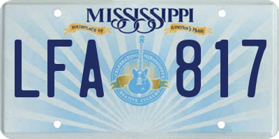 MS license plate LFA817