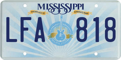MS license plate LFA818
