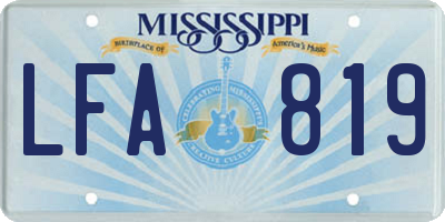 MS license plate LFA819