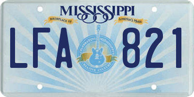 MS license plate LFA821