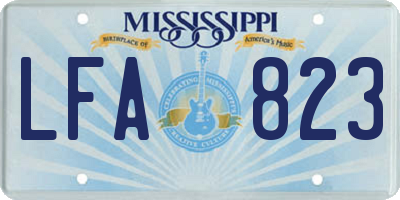MS license plate LFA823